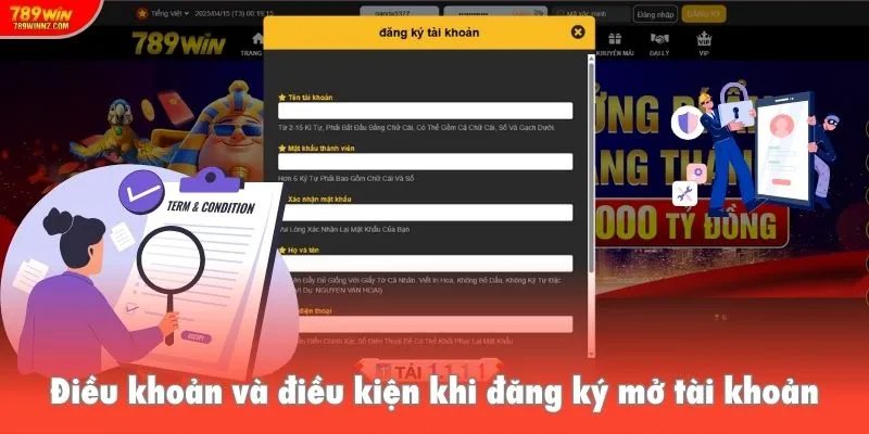 Điều khoản và điều kiện khi đăng ký mở tài khoản